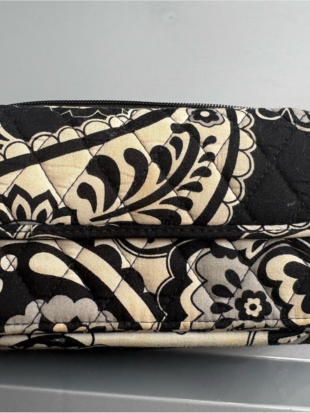 Vera Bradley Black & Cream Quilted Floral Wallet